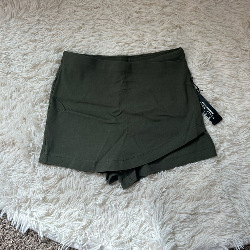 Dark Green Mini Skort